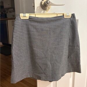 Classic Black and White Checkered Skirt